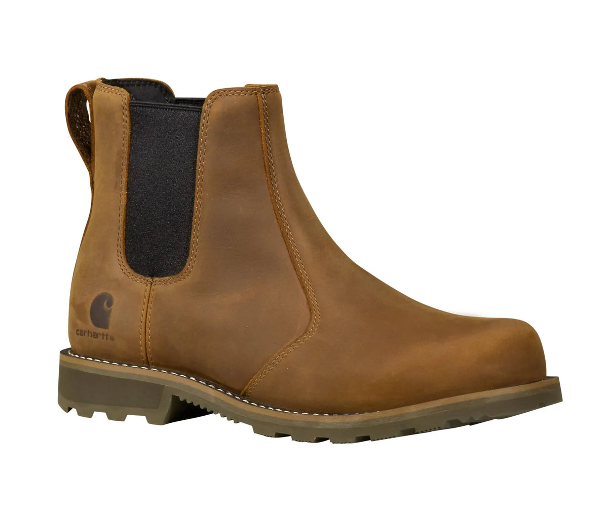 Women's Steel Toe Leather Chelsea Work Boots - Brown