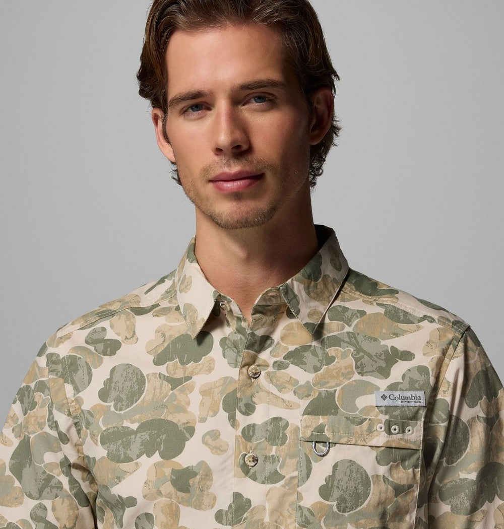 Men's Short-Sleeve Cotton Camp Shirt - Gray