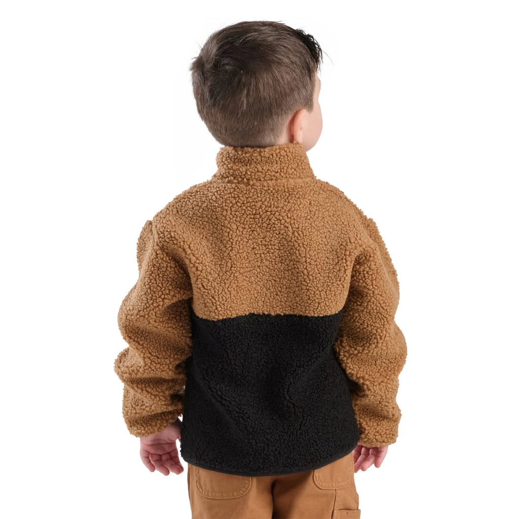 Boys' Sherpa Quarter-Zip Pullover - Black