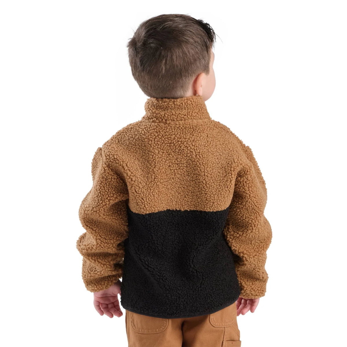 Boys' Sherpa Quarter-Zip Pullover - Black
