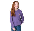 Girls' Long-Sleeve Pocket T-Shirt - Grape