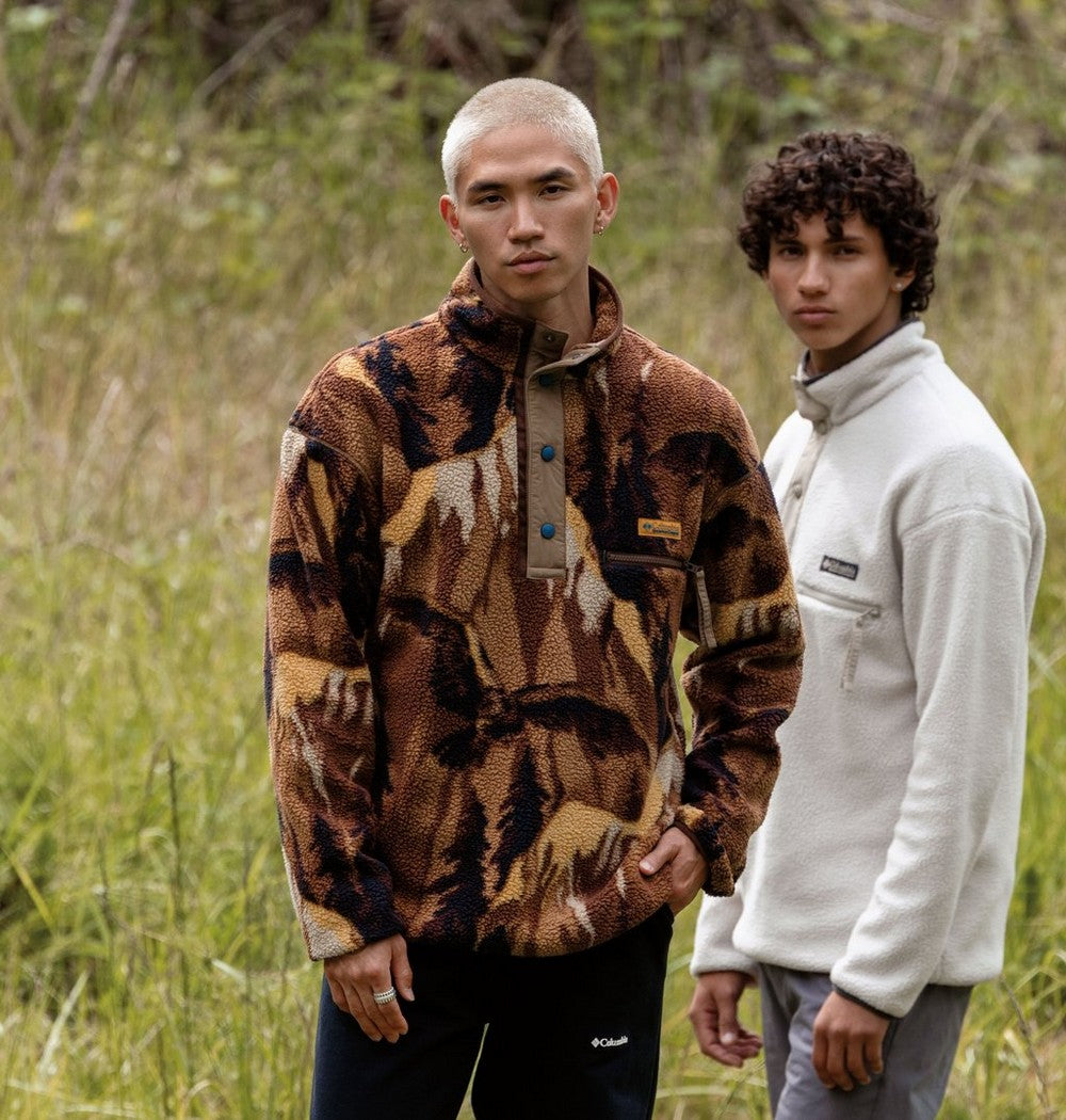 Men's Printed Half-Snap Fleece Pullover