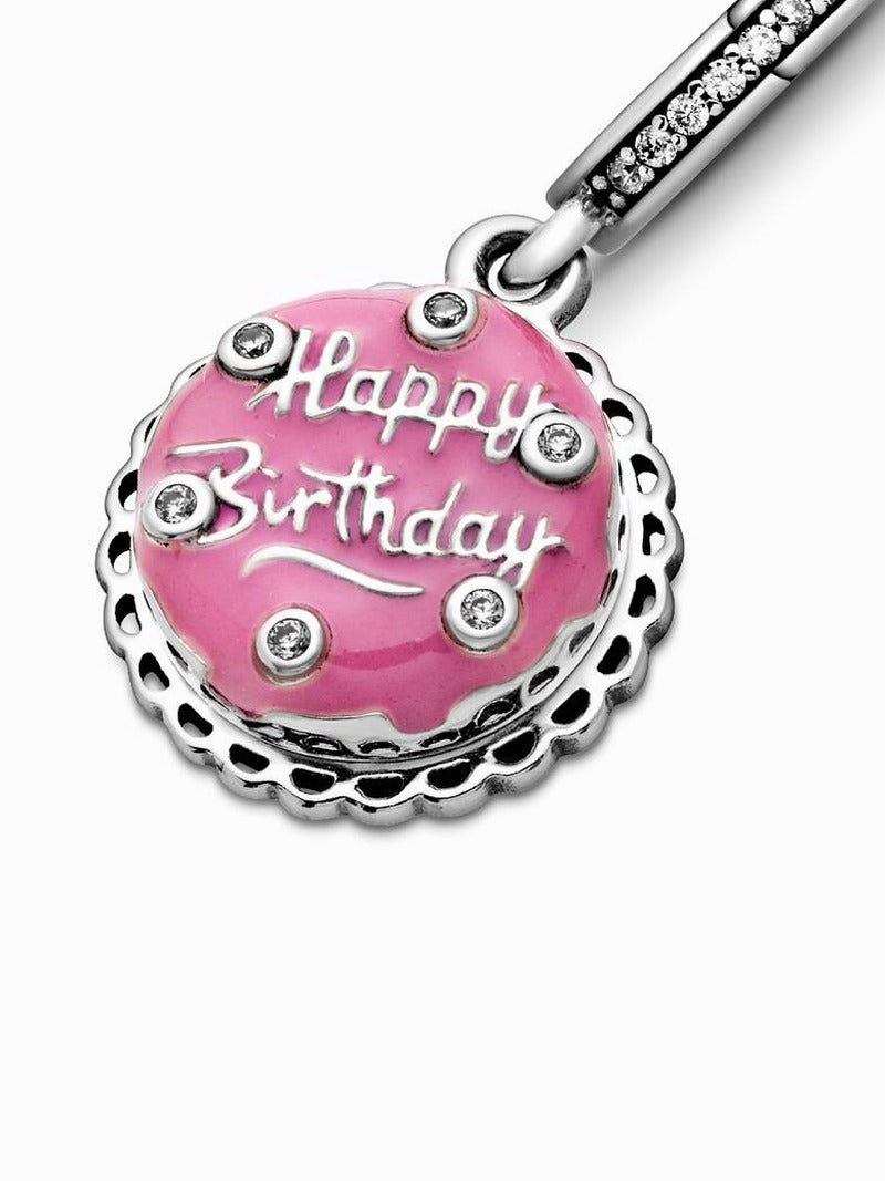 Pink Birthday Cake Dangle Charm