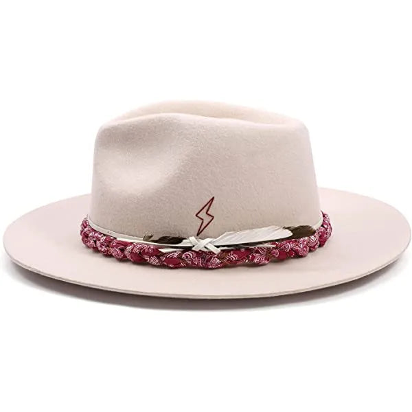 Vintage Fedora Lightning Hat-Cream Pink