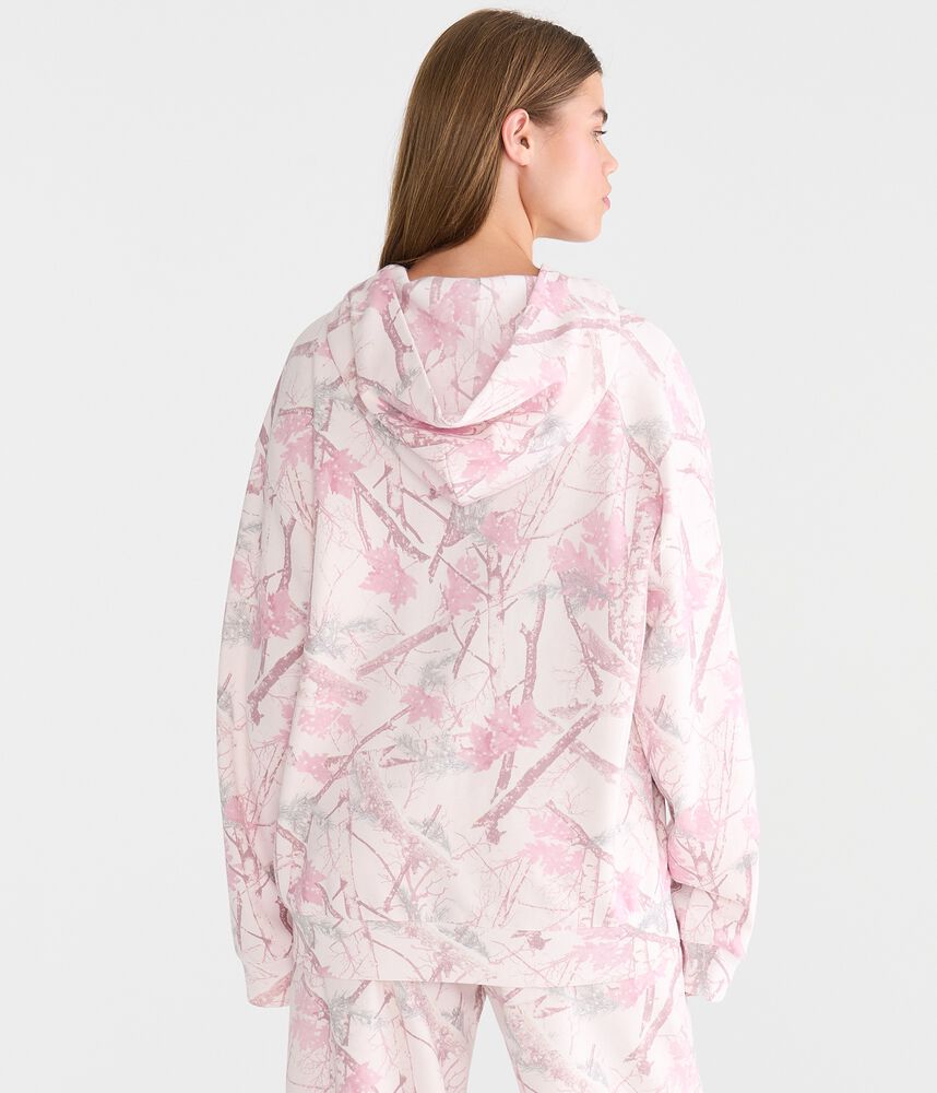 Oversized Camo Fleece Pullover Hoodie