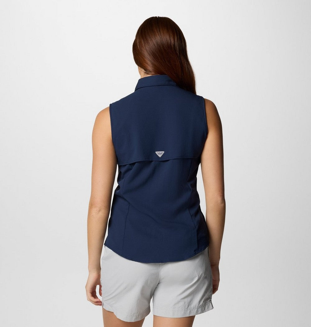 Women's Sleeveless Fishing Shirt - Navy