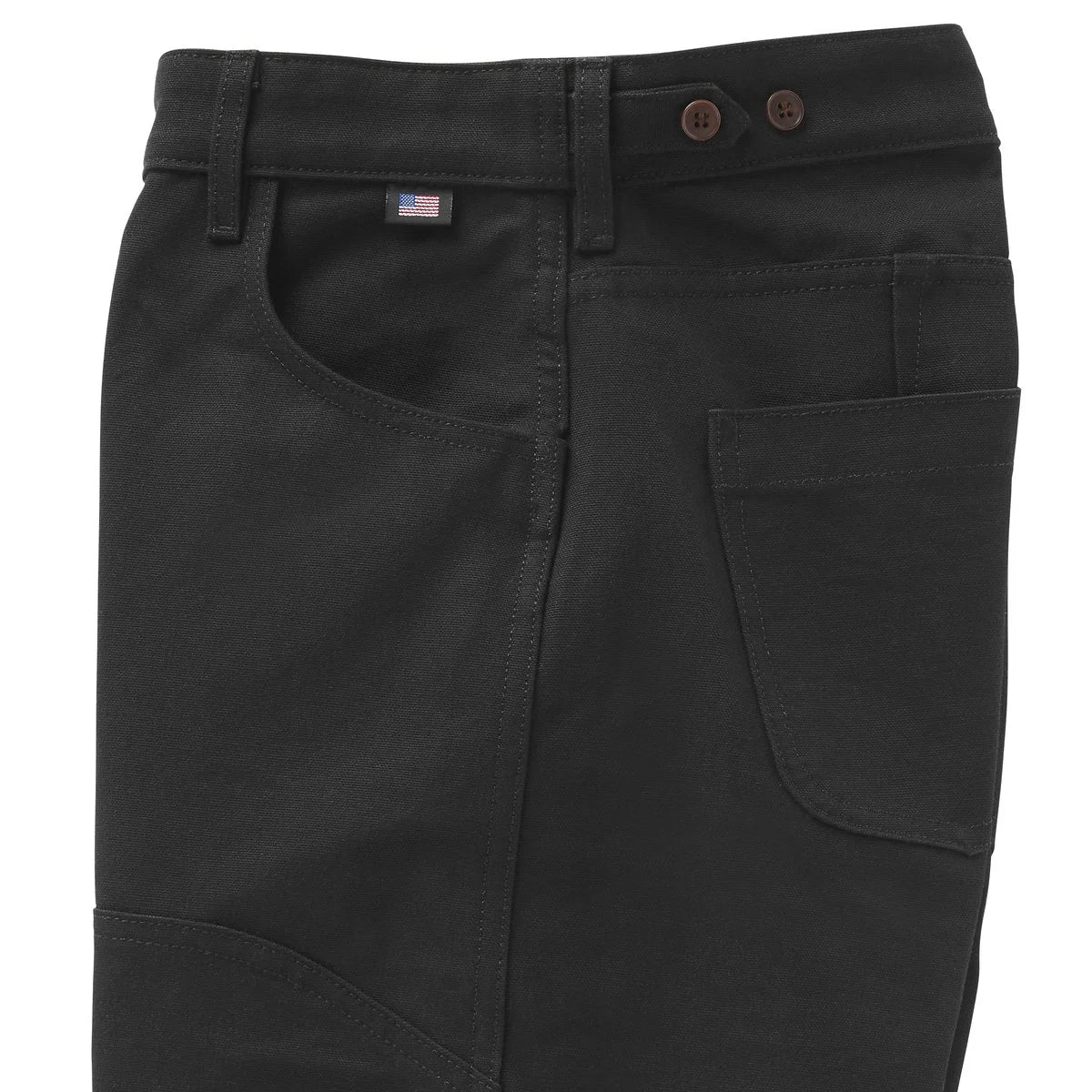 Women's Double-Knee Duck Canvas Pants - Black