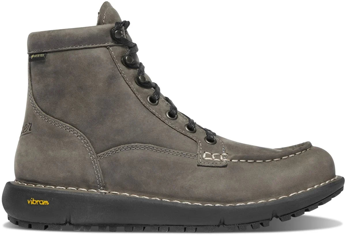 Women's Waterproof Moc Toe Leather Boot - Charcoal