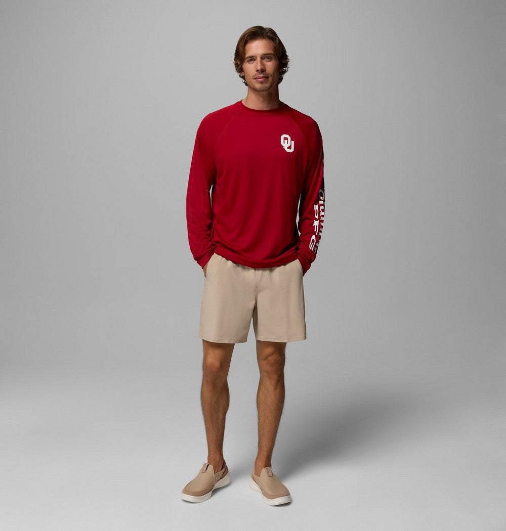 Men's Tall UPF 50 Long Sleeve Fishing Shirt - Red