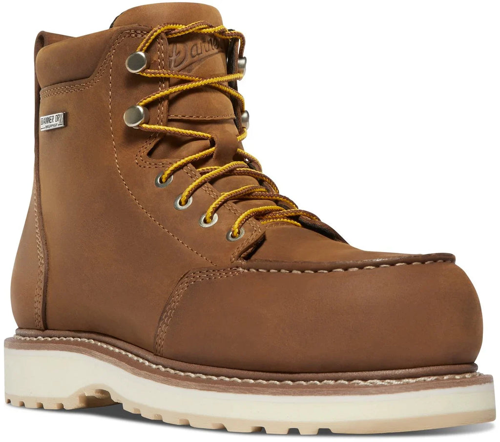 Women's 6-Inch Waterproof Moc Toe Work Boot - Brown