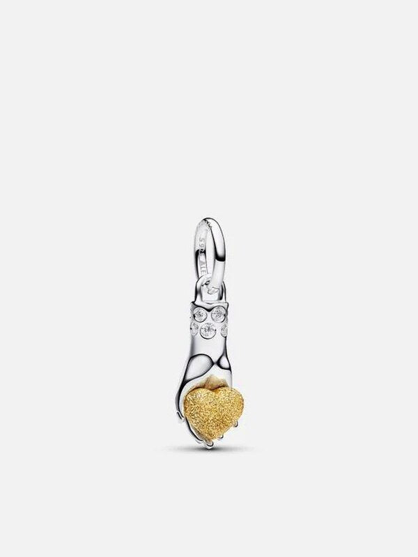 Gold-Plated Hand Motif Dangle Charm