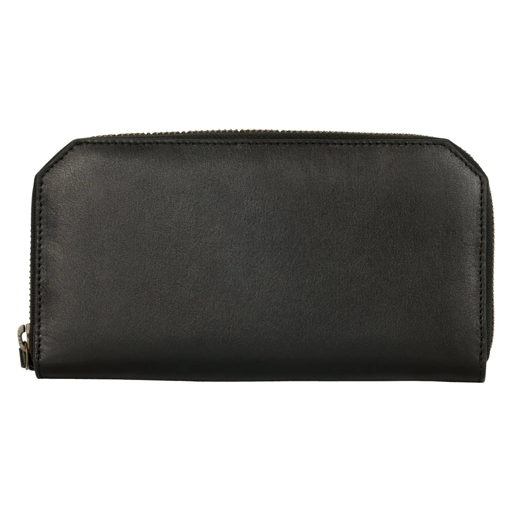 Women's Full-Grain Leather Clutch Wallet - Brown