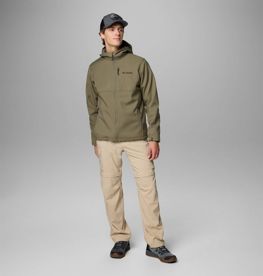 Men's Hooded Softshell Jacket - Brown