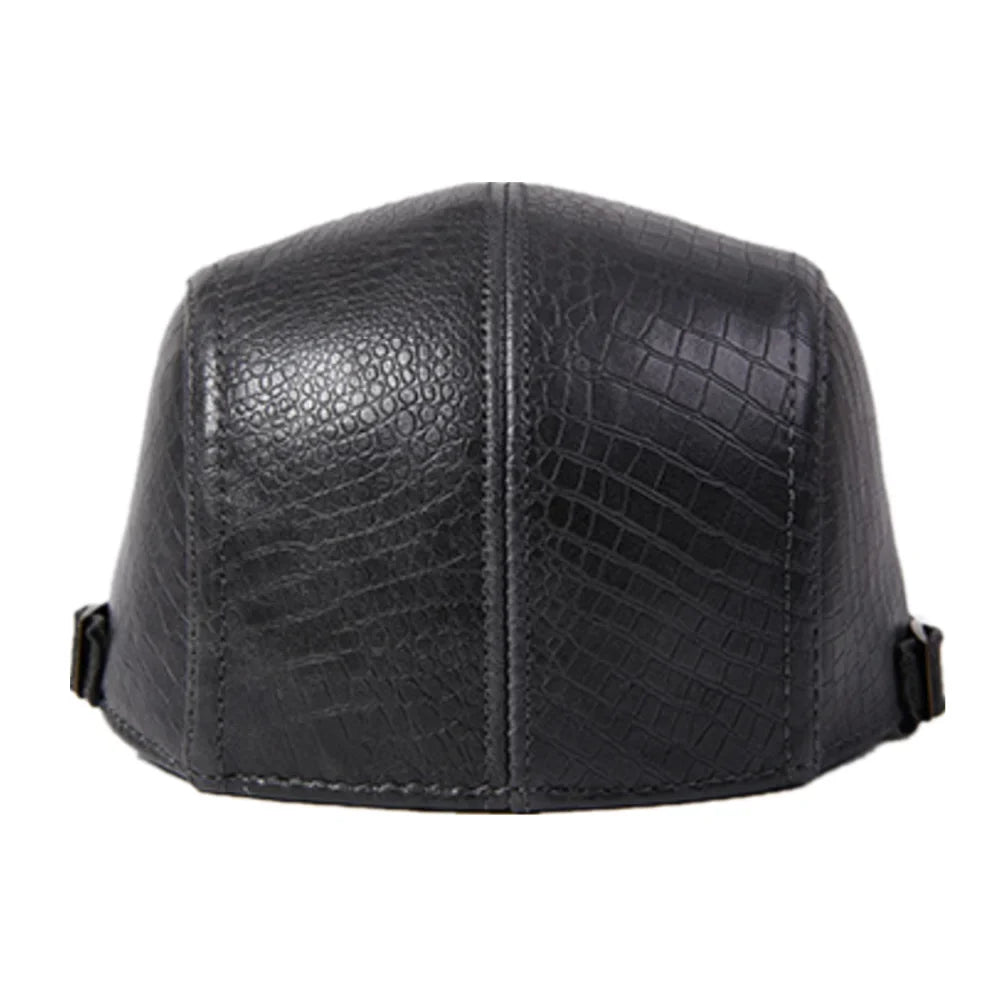 Aberdeen Genuine Leather Duckbill Flat Cap