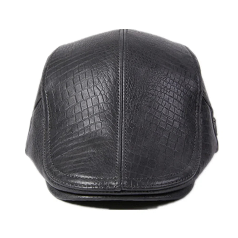 Aberdeen Genuine Leather Duckbill Flat Cap