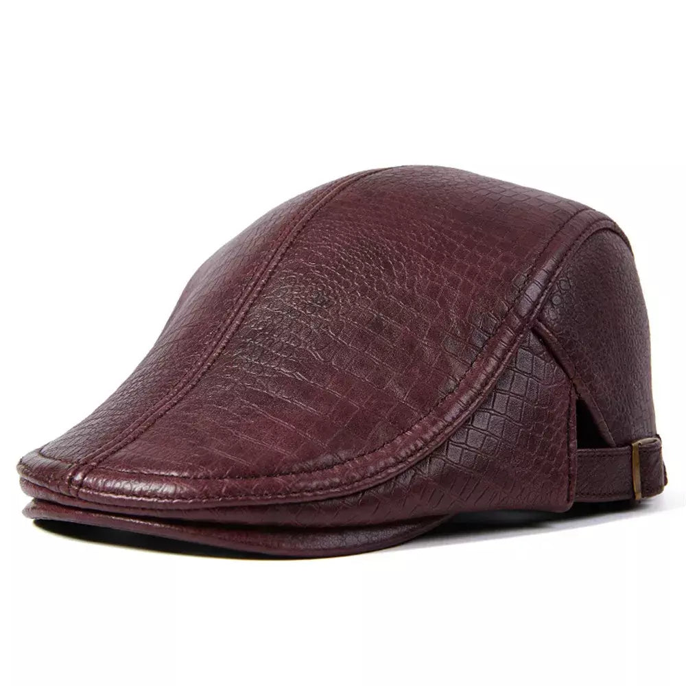 Aberdeen Genuine Leather Duckbill Flat Cap