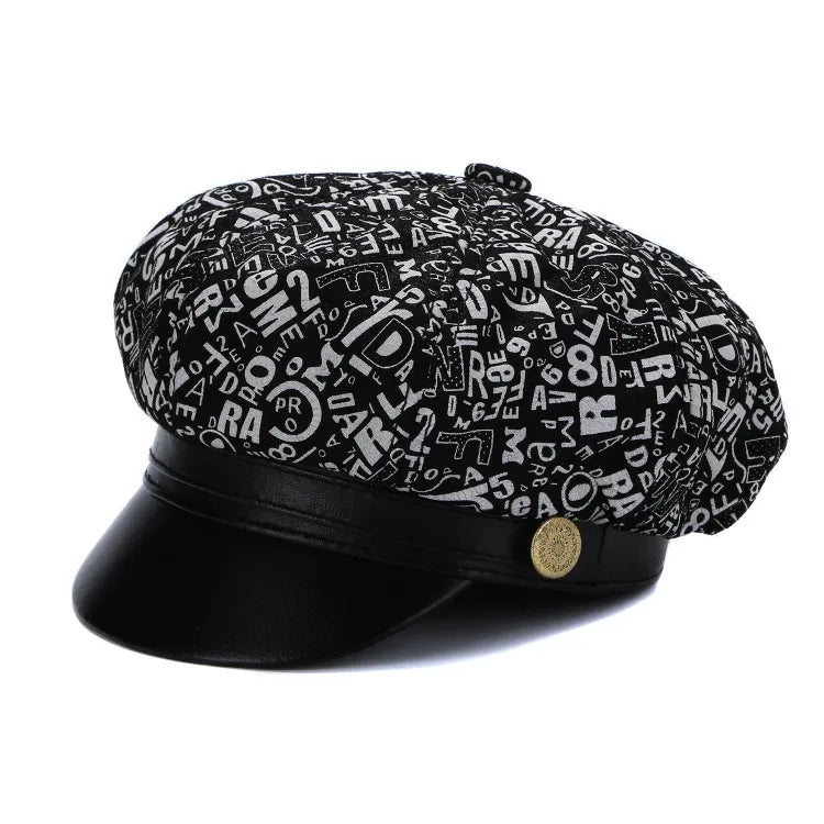 Albany Woman Genuine Leather Newsboy Cap