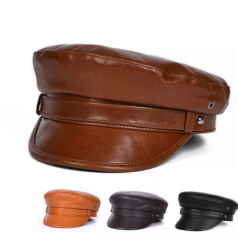 Albiach Genuine Leather Sailor Cap