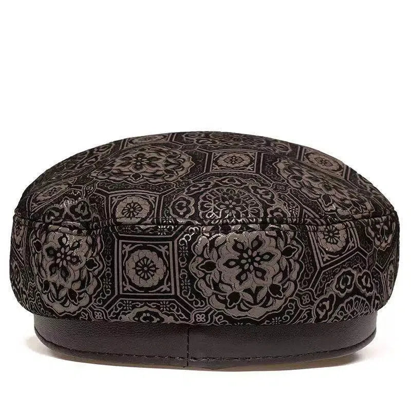 Alhambra Mosaic Brown Genuine Leather Sailor Cap