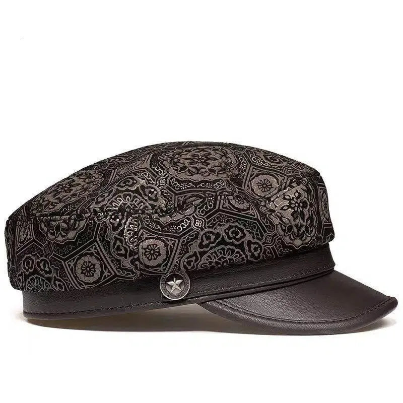 Alhambra Mosaic Brown Genuine Leather Sailor Cap