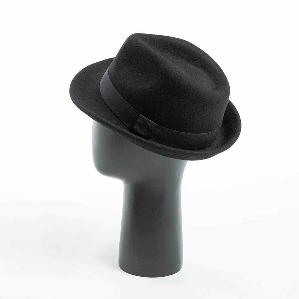 Amstrong Small Brim Black Wool Trilby Hat