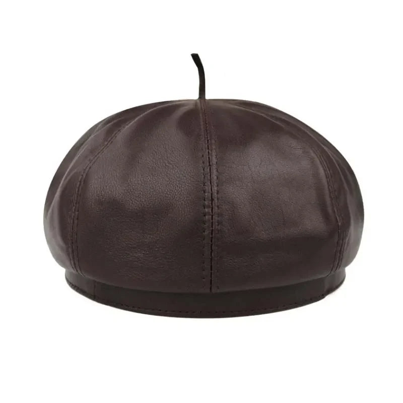 Anneux Genuine Leather Beret