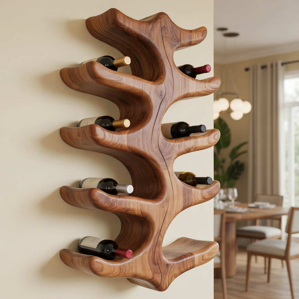 Artisan Timber Branch Wall Wine Rack