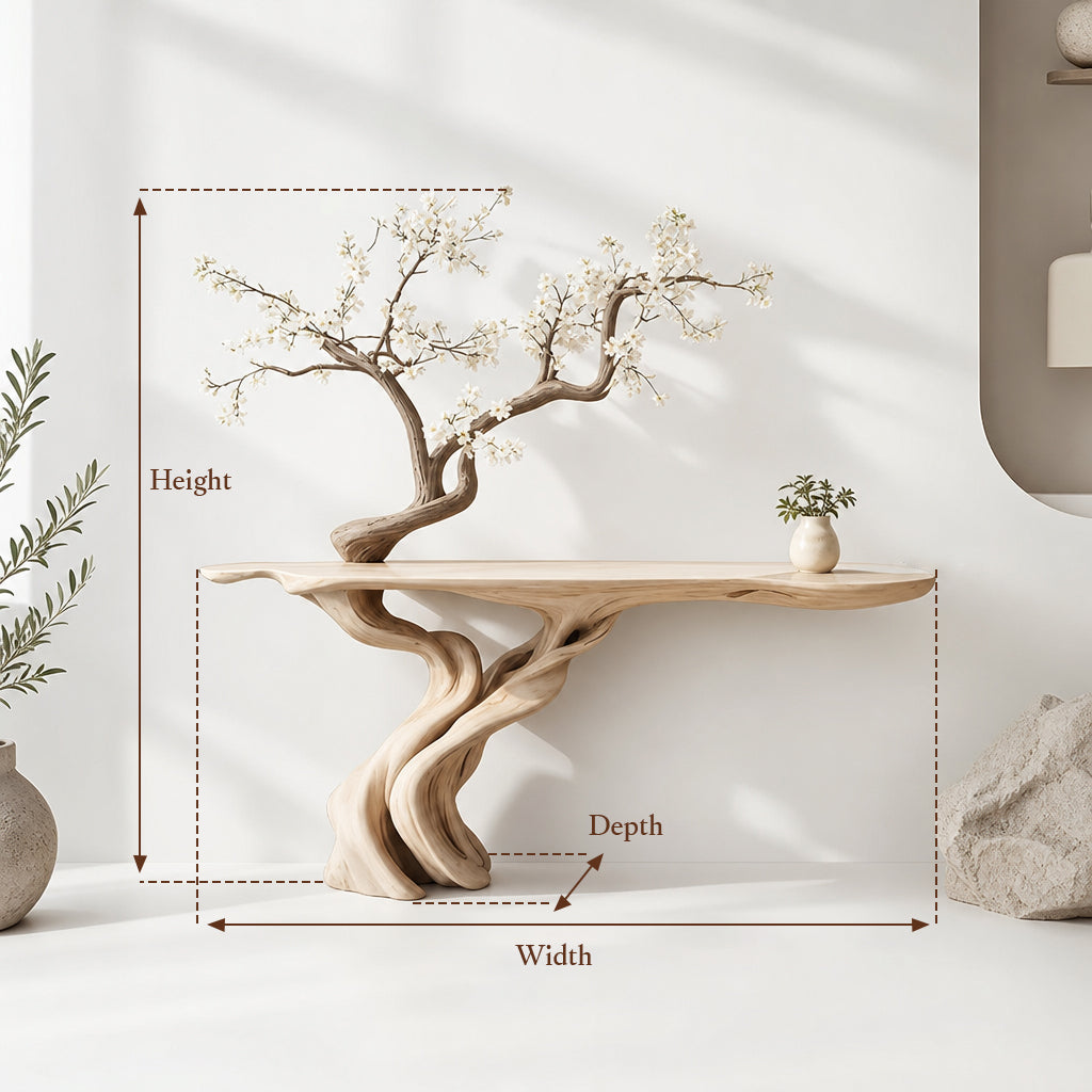 Handmade Solid Wood Tree Console Table