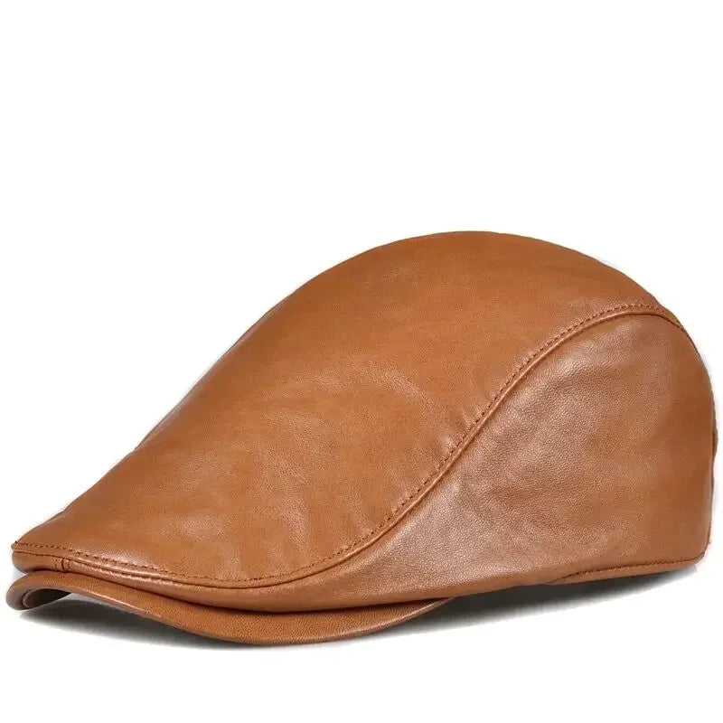 Asthon Genuine Leather Flat Cap
