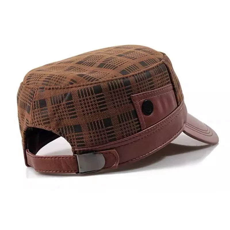Austen Retro Genuine Leather Army Cap