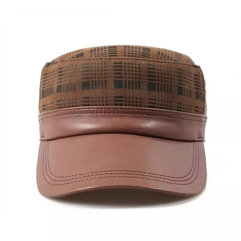 Austen Retro Genuine Leather Army Cap