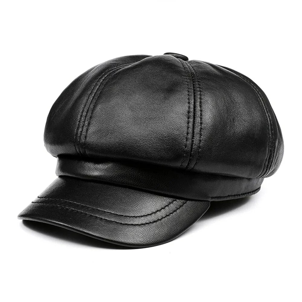Aviñon Genuine Leather Newsboy Cap