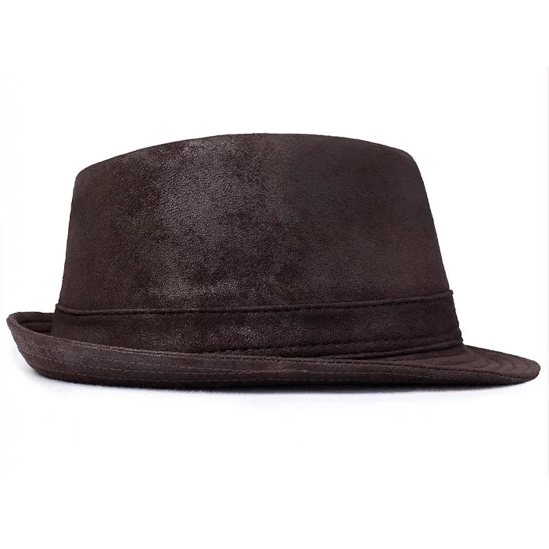 Belcastel Distressed Genuine Leather Trilby Hat