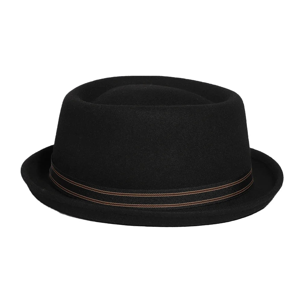 Benedetti Black Wool Porkpie Hat