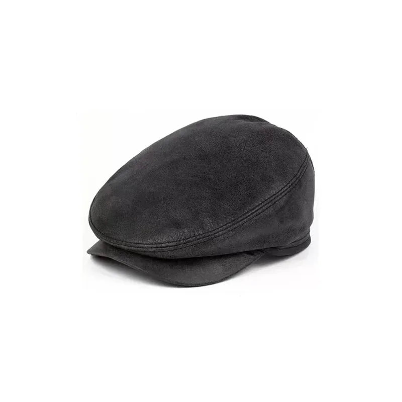 Bernadotte Genuine Leather Flat Cap