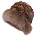 Bernadotte Woman Winter Natural Rabbit Fur Beanie Bucket Hat