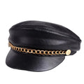 Billings Black Genuine Leather Sailor Cap