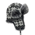 Black & White Christmas Winter Fur Trapper Bomber Hat