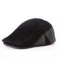 Blaine Black Genuine Leather Duckbill Cap