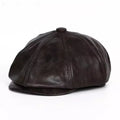 Blaine Brown Genuine Leather Newsboy Cap