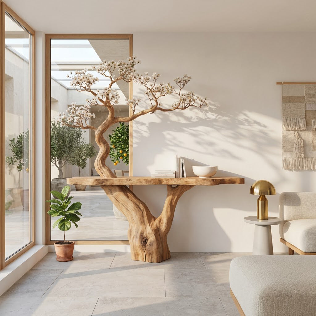Botanical Live-Edge Timber Console Table