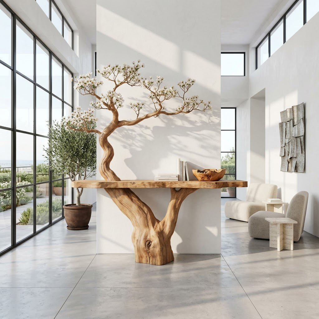 Botanical Live-Edge Timber Console Table