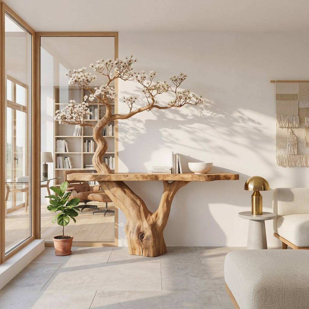 Botanical Live-Edge Timber Console Table