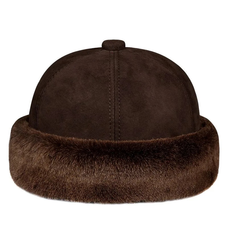 Bozeman Winter Genuine Leather Fur Docker Cap