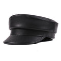 Bremen Black Genuine Leather Sailor Cap