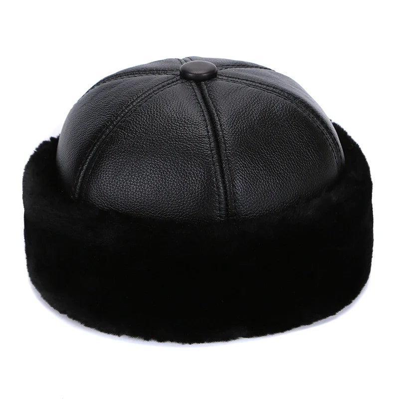 Brest Winter Genuine Leather Docker Cap