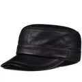 Broderick Black Genuine Leather Army Cap