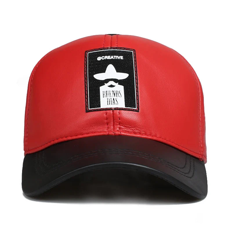 Buenos Dias Genuine Leather Baseball Cap