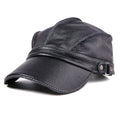 Cadet Striped Genuine Leather Baseball Cap