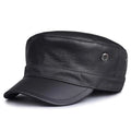 Chicago Plain Genuine Leather Army Cap